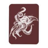 Angry Giant Squid in White Pick Your Background Magneet (Verticaal)
