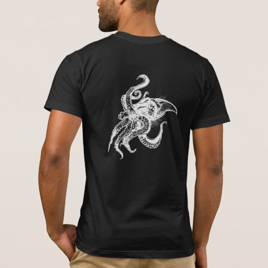 Angry Giant Squid in White Pick Your Background T-shirt (Achterkant)