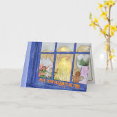 Angry Gingerbread Man Wenskaart – Spicy Wishes Kaart (Gele Bloem)