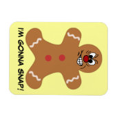 Angry Gingerbrood Man Cookie Magneet (Horizontaal)