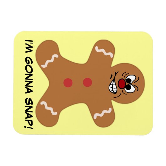 Angry Gingerbrood Man Cookie Magneet (Horizontaal)