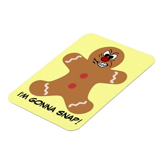 Angry Gingerbrood Man Cookie Magneet (Linkerzijde)