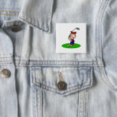 Angry Golfer Vierkante Button 5,1 Cm (In situ)