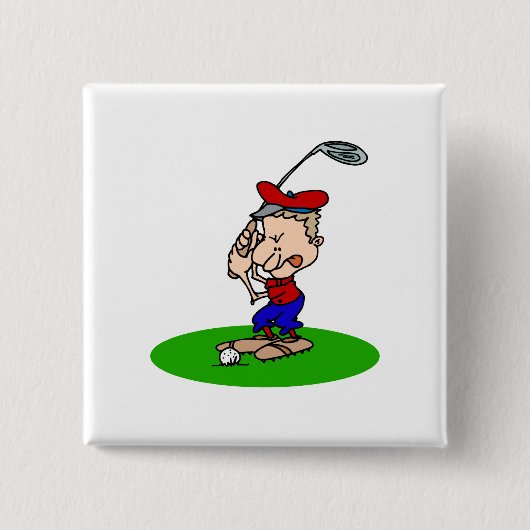 Angry Golfer Vierkante Button 5,1 Cm (Voorkant)