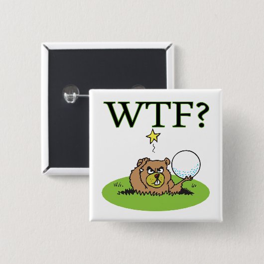 Angry Gopher Vierkante Button 5,1 Cm (Voorkant /achterkant)