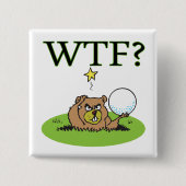 Angry Gopher Vierkante Button 5,1 Cm (Voorkant)