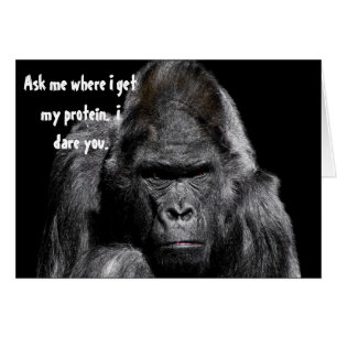 Angry Gorilla Ask Me Protein Vegan Funny Humor