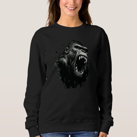 Angry Gorilla Beast Face Mad gorilla Menacing Vibe Trui (Voorkant)