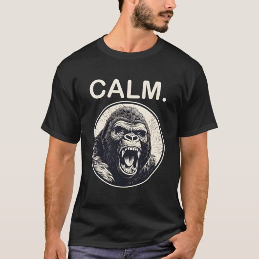 Angry Gorilla - Calm Monkey Ape T-shirt (Voorkant)