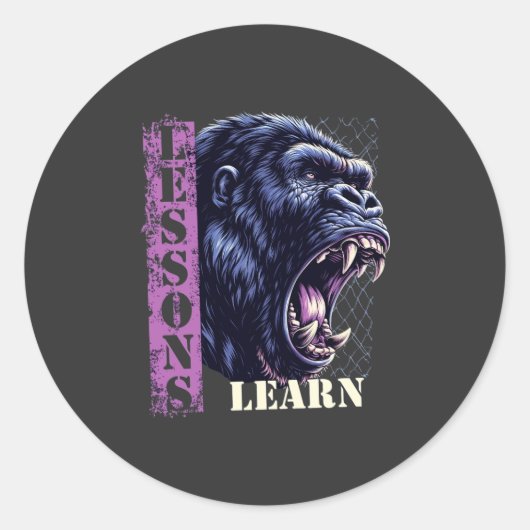 Angry Gorilla Lessons Learn Sticker (Voorkant)