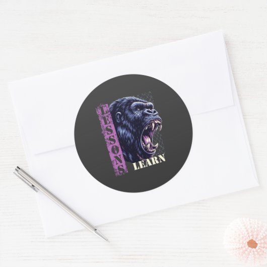Angry Gorilla Lessons Learn Sticker (Envelop)