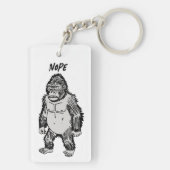 Angry Gorilla Tekening Sarcastische Zin Zak Charm Sleutelhanger (achterkant)