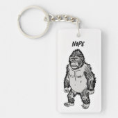 Angry Gorilla Tekening Sarcastische Zin Zak Charm Sleutelhanger (Voorkant)