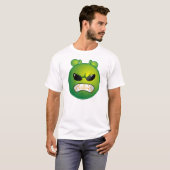 Angry Green Emoticon T-shirt (Voorkant volledig)