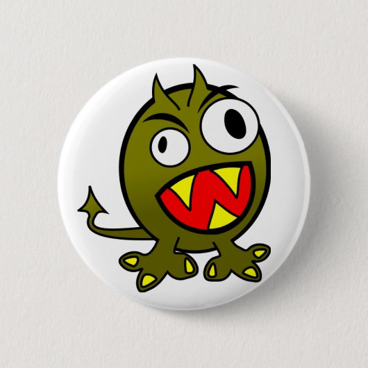 Angry Green Monster Ronde Button 5,7 Cm (Voorkant)