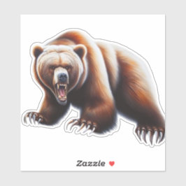 Angry Grizzly Beer Sticker