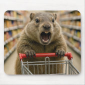 Angry Groundhog Grocery Shopper Muismat (Voorkant)