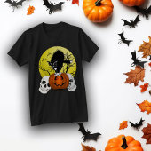 Angry Halloween Cat op een pompoen T-shirt
