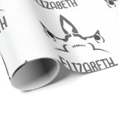 Angry Hammerhead Shark Line Art Cadeaupapier (Rol Hoek)