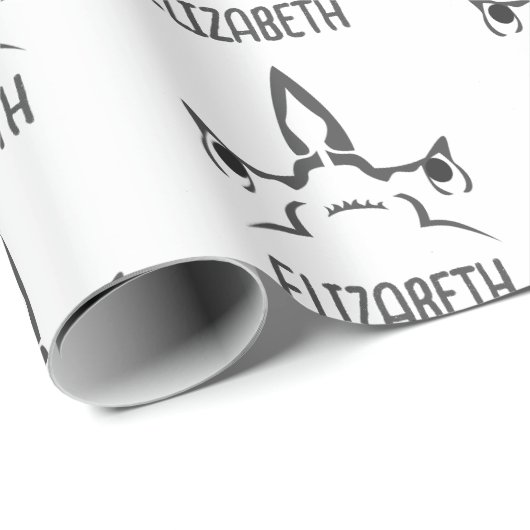 Angry Hammerhead Shark Line Art Cadeaupapier (Rol Hoek)