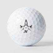 Angry Hammerhead Shark Line Art Golfballen (Voorkant)