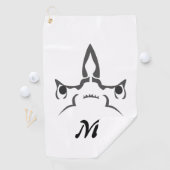 Angry Hammerhead Shark Line Art Golfhanddoek (Insitu)