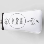 Angry Hammerhead Shark Line Art Golfheadcover (Voorkant)