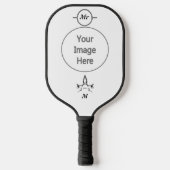 Angry Hammerhead Shark Line Art Pickleball Paddle (Voorkant)