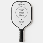 Angry Hammerhead Shark Line Art Pickleball Paddle (Achterkant)