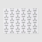 Angry Hammerhead Shark Line Art Tissuepapier (Voorkant)