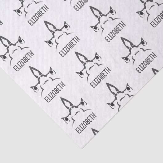 Angry Hammerhead Shark Line Art Tissuepapier (Detail)