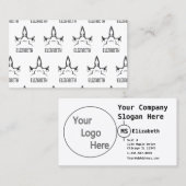 Angry Hammerhead Shark Line Art Visitekaartje (Voorkant / Achterkant)