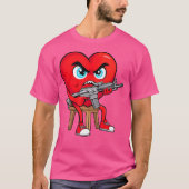 Angry Heart Anti Valentine Pistool Happy Valenitne T-shirt (Voorkant)