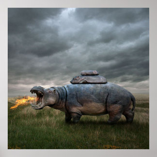Angry hippo moeder| poster