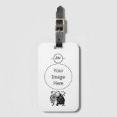 Angry Hippo Monogram Bagagelabel (Voorkant (verticaal))