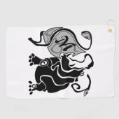 Angry Hippo Monogram Golfhanddoek (Horizontaal)