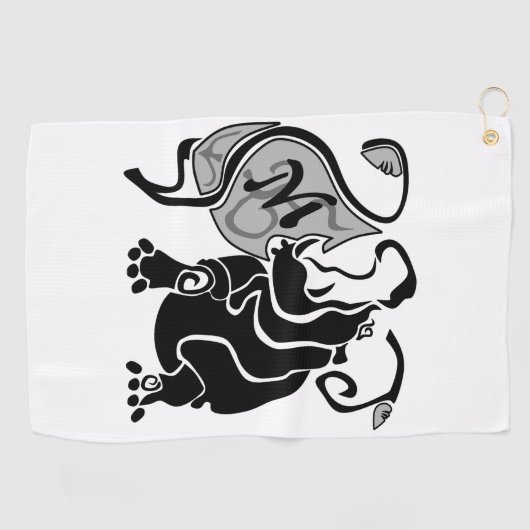Angry Hippo Monogram Golfhanddoek (Horizontaal)