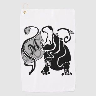 Angry Hippo Monogram Golfhanddoek