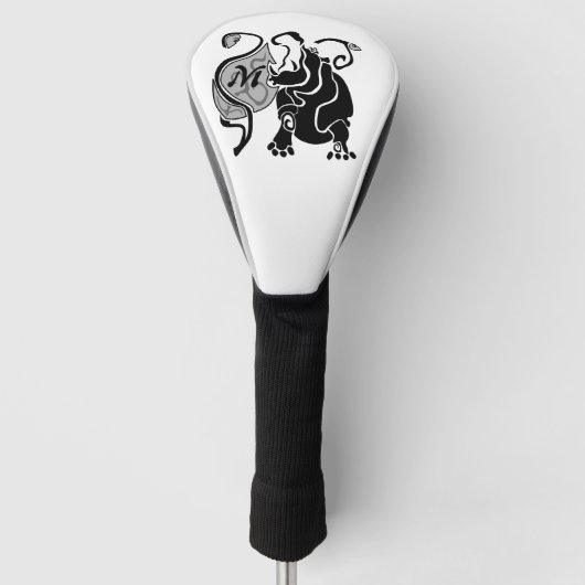 Angry Hippo Monogram Golfheadcover (Voorkant)