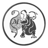 Angry Hippo Monogram Hockey Puck (Voorkant)