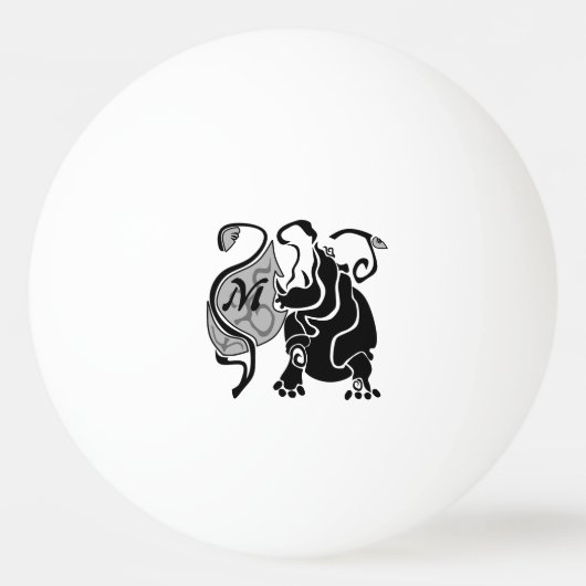 Angry Hippo Monogram Pingpongbal (Achterkant)