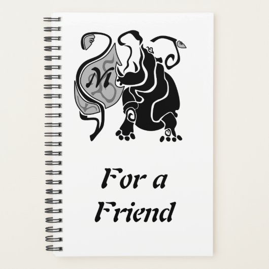 Angry Hippo Monogram Planner (Voorkant)