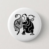 Angry Hippo Monogram Ronde Button 5,7 Cm (Voorkant)