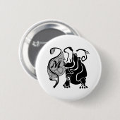 Angry Hippo Monogram Ronde Button 5,7 Cm (Voorkant /achterkant)