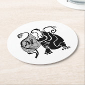 Angry Hippo Monogram Ronde Kartonnen Onderzetter (Gebogen)