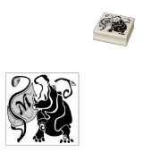 Angry Hippo Monogram Rubberstempel (Gestempeld)