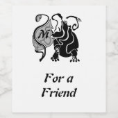 Angry Hippo Monogram Wijn Etiket (Enkel label)