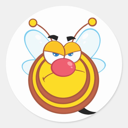 Angry Honey Bee Stickers (Voorkant)