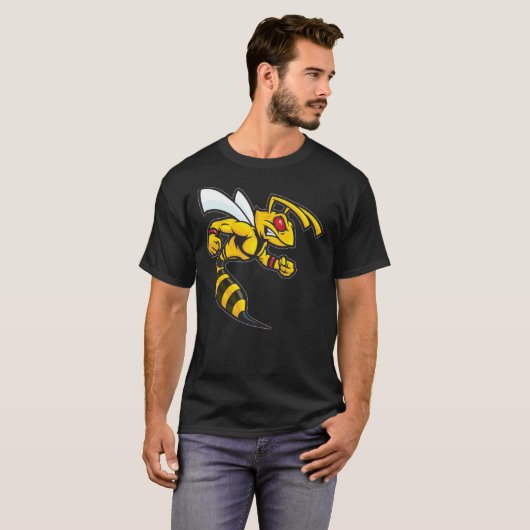 Angry Hornet met rode ogen T-shirt (Voorkant volledig)