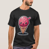 Angry Ice Cream Cone Met Mes Grimly Icecream Zo T-shirt (Voorkant)